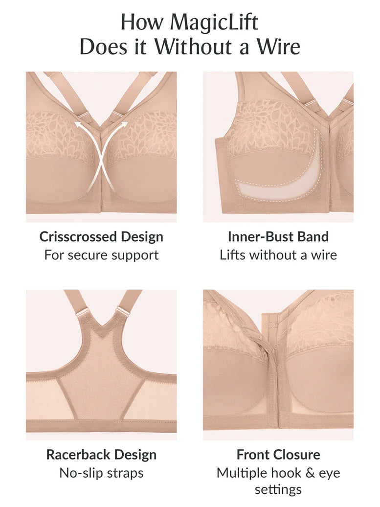 Glamorise 1206 Front opener T-Back Wireless Bra
