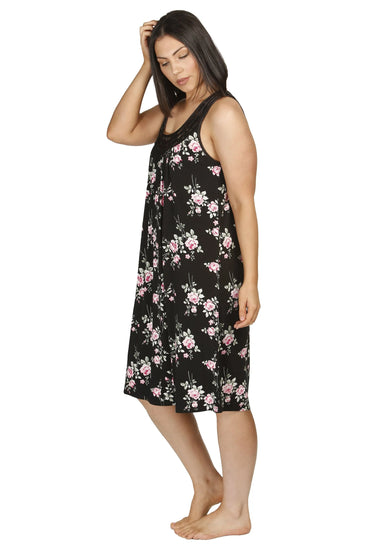 Yuu 456B Stripe Rose Sleeveless Nightie